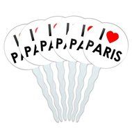 Set of 6 Cupcake Picks Toppers Decoration I Love Heart - Sloths N14