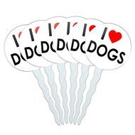Set of 6 Cupcake Picks Toppers Decoration I Love Heart - Sloths N15