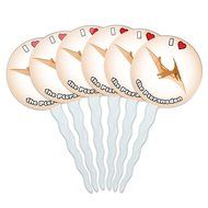Set of 6 Cupcake Picks Toppers Decoration I Love Heart - Sloths N20