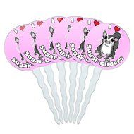Set of 6 Cupcake Picks Toppers Decoration I Love Heart - Sloths N22