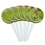 Set of 6 Cupcake Picks Toppers Decoration I Love Heart - Sloths N23