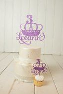 Princess Crown Birthday Cake Topper - Personalized N5