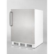 Summit AccuCold FF7SSTB 24" 5.5 cu. ft. Compact Refrigerator with Adjustable Shelves Deep Shelf Space Interior... N4