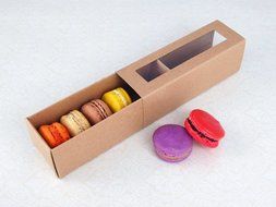25 Sets of Kraft Brown Boxes for 6 Macarons ($1.30 Per Set of Macaron Box) N2