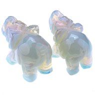 JOVIVI Natural Rose Quartz/Aventurine/Tiger Eye/Opalite Carved Gemstones Elephant Figurine 2&#039;&#039; Room Decoration... N19