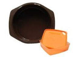 Silicone 9 Inch Deep Round Cake Pan Colour Brown - 1 Piece + Free Tupperware Square A-way 250ml