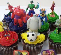 Big Hero 6 Deluxe 21 Piece Cupcake Topper Set Featuring 6 Big Hero Party Cake Rings, Soccer Ball, Bam &amp; Pow Signs... N7