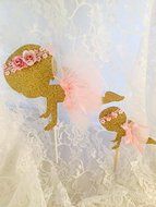 Baby Girl Ballerina Cake Topper or Cupcake Toppers N9