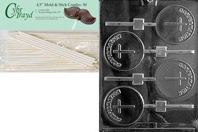 Cybrtrayd R027 Confirmation Lolly Chocolate Candy Mold with Exclusive Cybrtrayd Copyrighted Chocolate Molding... N7