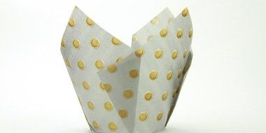 250pc Tulip Liner Silver with Gold Dots