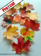 LARGE MAPLE LEAVES AUTUMN FALL EDIBLE RICE / WAFER PAPER CUP CAKE TOPPERS WEDDING PARTY BIRTHDAY THANKSGIVING...