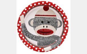 Sock Monkey Birthday Edible Image Photo 8&quot; Round Cake Topper Sheet Personalized Custom Customized Birthday Party