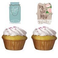 Rustic Wedding Cupcake Toppers 12 Per Pack by Creative Converting