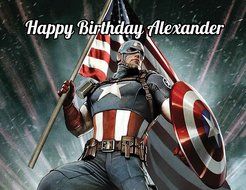 Captain America Edible Image Photo Cake Topper Sheet Personalized Custom Customized Birthday Party - 1/4 Sheet...