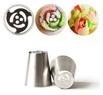 UTEN 12pcs Stainless Steel Russian Piping Nozzles Set DIY Pastry Icing Cake Decorating Tool (silver) N18