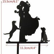 Black Funny Bridal Cake Topper N4