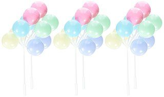 Oasis Supply 6 Piece Balloon Clusters for Cup Cakes, Multicolor