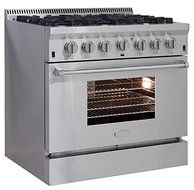 AGA APRO36AGSS 36" Professional Gas Range with RapidBake Convection, Stainless Steel N3