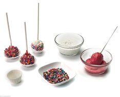 Silicone Cake Pop Pan w/ 20 Sticks Red, Bite Size Treats on a Stick N4