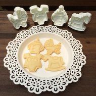 C-Pioneer Set of 4 Hobbyhorse Feeder Car Clothing Shaped Cake Fondant Pan Baking Molds for Kids, Pets, Dog-lovers... N5