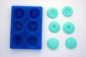 YARN BUTTONS SILICONE MOLD FOR FONDANT, GUM PASTE, CHOCOLATE, HARD CANDY, FIMO, CLAY, SOAPS