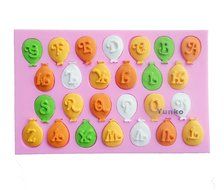 Yunko 26 Cavity Balloon Shape 26 Letters Baby Shower Party Silicone Fondant Cake Decorating Chocolate Mold Candy... N2