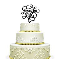 Love You More Wedding Cake Topper Black N2