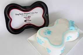 Dog Bone Shape Cake Pan for Puppy Birthday Cake Mix Novelty 7x10inch Small Silicone