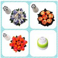 PALOTOP Russian Piping Tips 46 Pcs/SET-25 Russian Tips+20 Disposable Pastry Bags+1 Tri-color Coupler-304 Stainless... N5