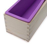 YFShine Flexible Rectangle Silicone Soap Loaf Mold Wooden Box DIY Making Supplies Tools (1200g, Pink) N8
