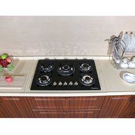 Windmax 30" Euro Design Black Tempered Glass Built-in Kitchen 5 Burners Gas Hob Cooktops N3