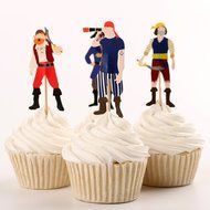 Tonnier - &clubs; Fairy Tale Series &clubs; - Pirate Set of 24 Pieces - Cake and Cupcake Toppers, Decoration N7