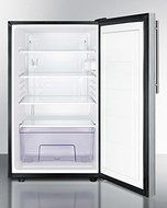 Summit FF521BL7SSHV: Commercially listed 20&quot; wide counter height all-refrigerator, auto defrost with a lock, stainless... N3