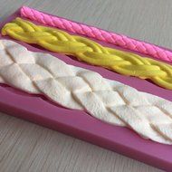 Karen Baking Three Kinds Rope Shape 3D Silicone Cake Mold For Cake Fondant Decorating