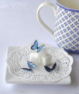 Edible Butterflies &copy; - Mini Assorted Blue Set of 48 - Cake and Cupcake Toppers, Decoration N2