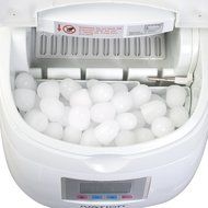 Ivation IVA-ICEM25WH Portable Ice Maker with LCD Display, White N7