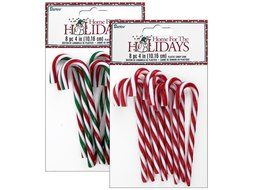 Darice Holiday Plastic Candy Cane 4&quot; Assorted 8pc