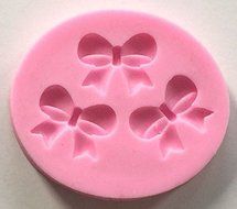 Bow 3 Cavity Mini Silicone Mold for Fondant, Gum Paste, Chocolate, Crafts