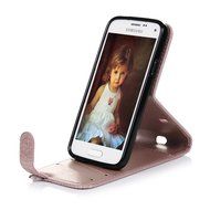 Badalink Galaxy S5 Mini Up-Down Open Folio Flip Case Kickstand Vertical PU Leather Embossed Totem Magnetic Snap... N41