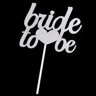 Bride To Be Silver &amp; Gold Glitter Wedding Bridal Shower Cake Topper Hen Party Favor - Gold N13