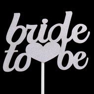 Bride To Be Silver &amp; Gold Glitter Wedding Bridal Shower Cake Topper Hen Party Favor - Gold N14