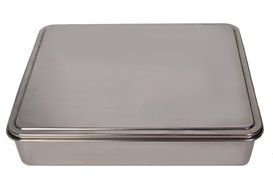 YBM HOME Stainless Steel Covered Cake Pan, Silver (Small-2401) N4