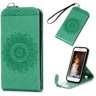 Badalink Galaxy S5 Mini Up-Down Open Folio Flip Case Kickstand Vertical PU Leather Embossed Totem Magnetic Snap... N54