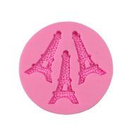 Yunko 3 Cavity Eiffel Tower Shape DIY Cake Cupcake Decorating Fondant Silicone Sugar Craft Molds