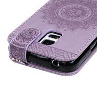 Badalink Galaxy S5 Mini Up-Down Open Folio Flip Case Kickstand Vertical PU Leather Embossed Totem Magnetic Snap... N55