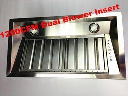 46"x15" Range Hood Pro" Insert Stainless Steel with Baffle Filters 1200cfm N2