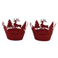 Oksale 24Pcs Christmas Hollow Lace Cup Muffin Holder Cake Paper Case Wraps Cupcake Wrapper for Wedding Birthday... N10
