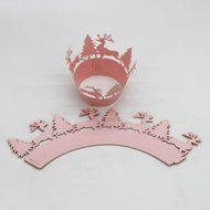 Oksale 24Pcs Christmas Hollow Lace Cup Muffin Holder Cake Paper Case Wraps Cupcake Wrapper for Wedding Birthday... N16