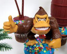 14 Piece Super Mario Brothers DONKEY KONG Birthday Cupcake Topper Set Featuring Donkey Kong and Friends Characters... N5