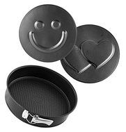 Zenker 7413 &quot;Special Creative&quot; Heart + Smiley Springform-Set, Black, 10.24 x 2.56&quot; N5